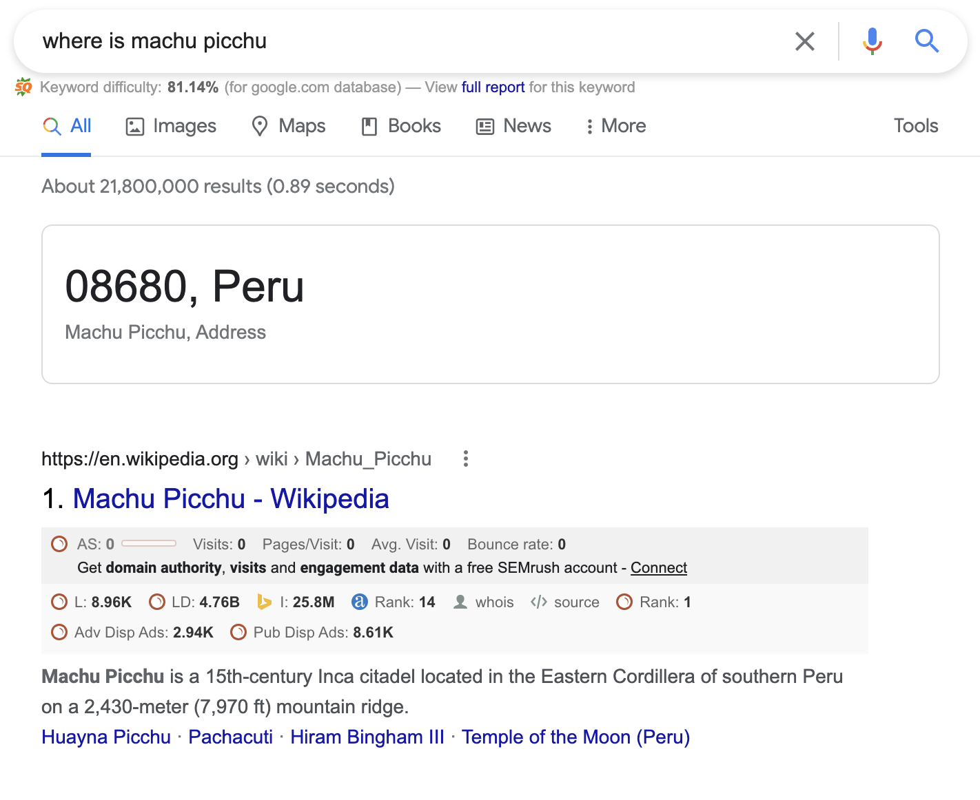 Where is Machu Pichu